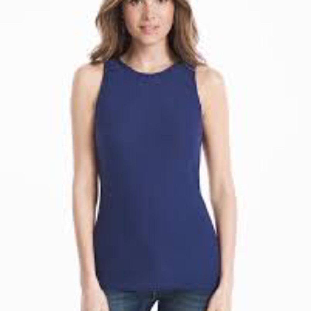 WHBM Marine blue Sleeveless knit tank sz sm